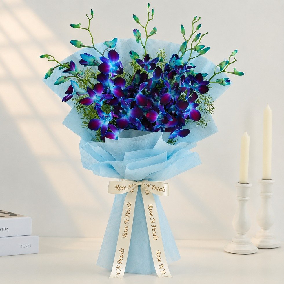 Mesmerising Blue Orchids Bouquet